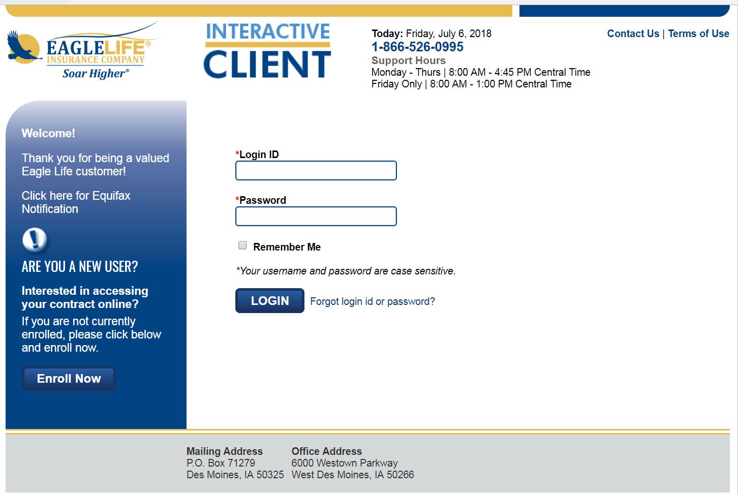 Click Here for Eagle Life Client Website Eagle Life Client Website image